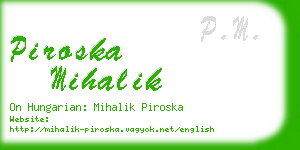 piroska mihalik business card